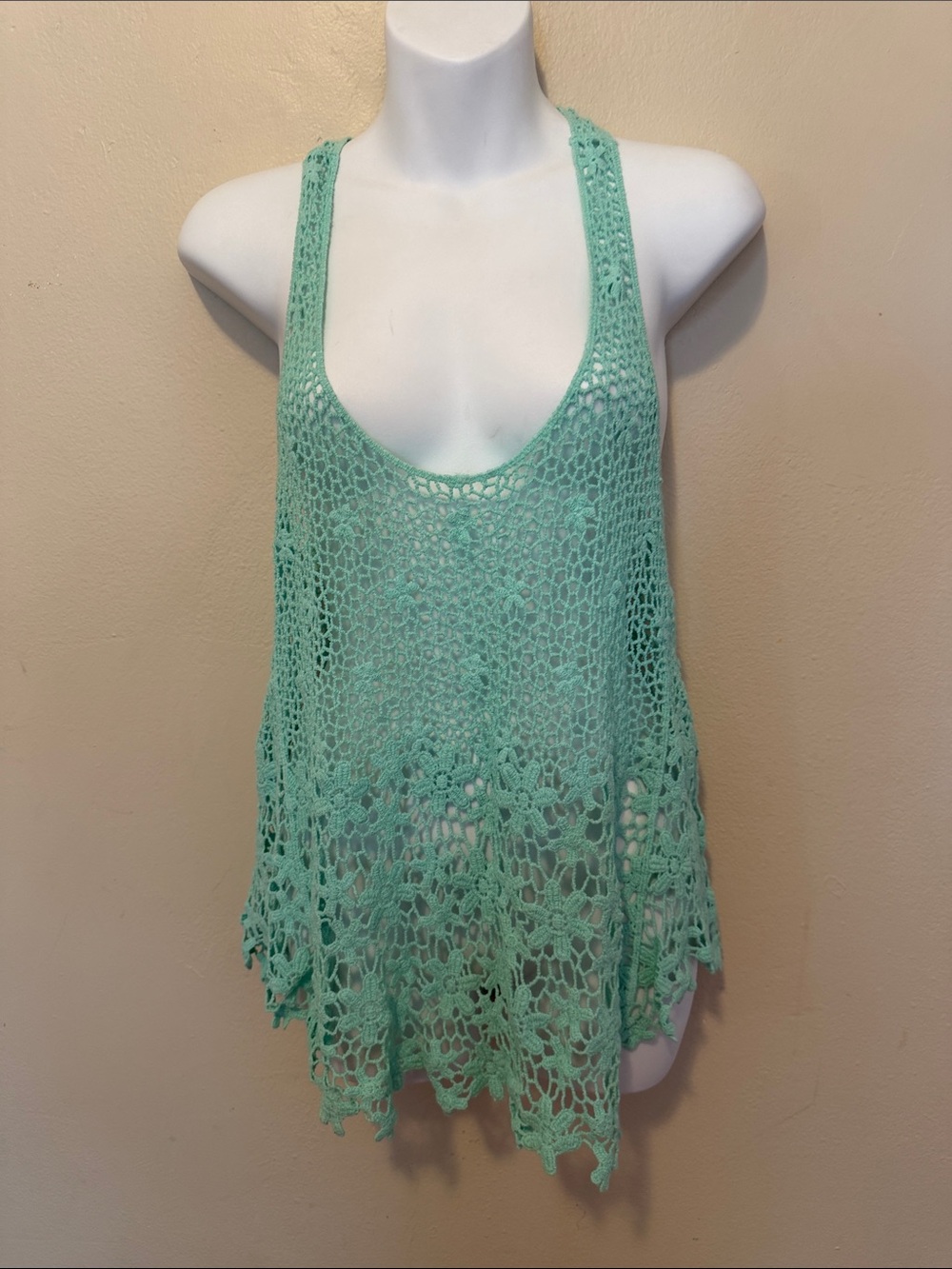 Dolled Up Mint Crochet Tank Top